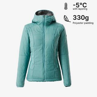 Women Trekking Warm Puffer Jacket Hoodie -5°C MT100