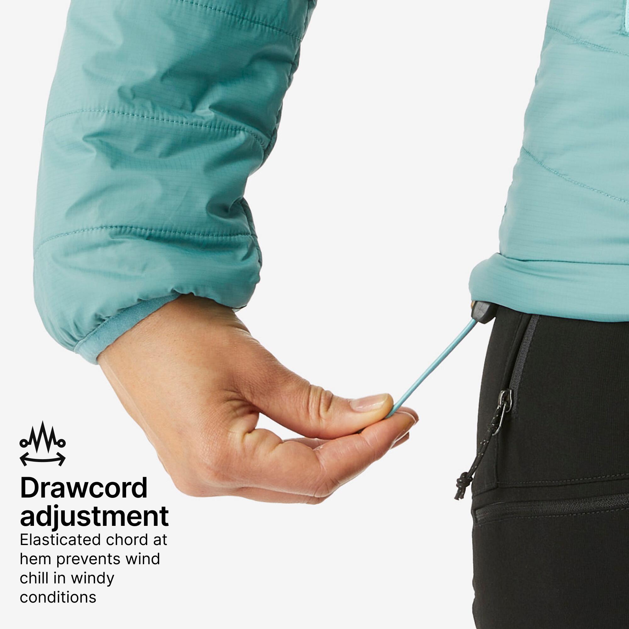 Women Warm Puffer Jacket with hood for mountain trekking- MT100 - 5°C - Blue