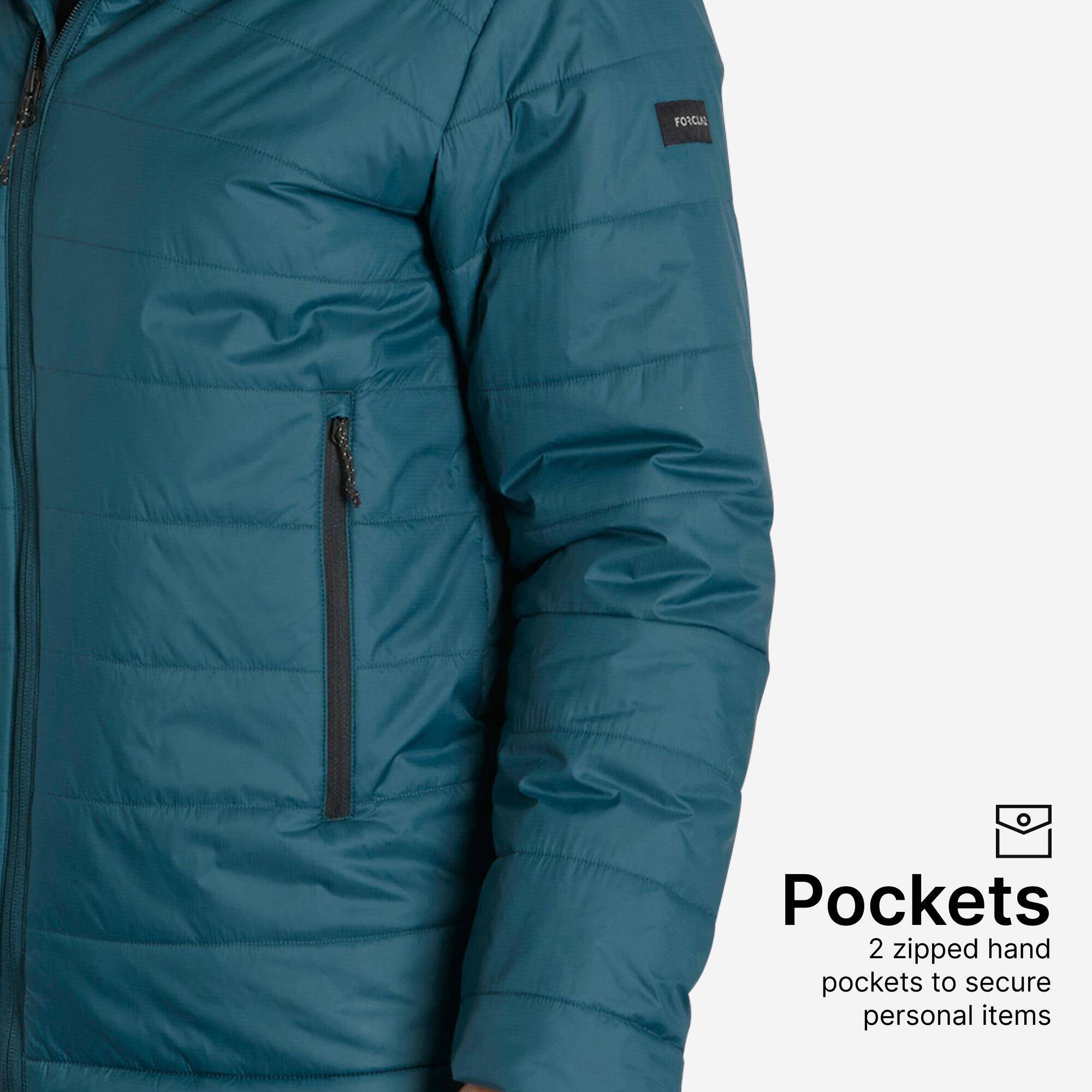 Men Packable Puffer Jacket for Trekking - MT100 -5°C Petrol Blue -  4