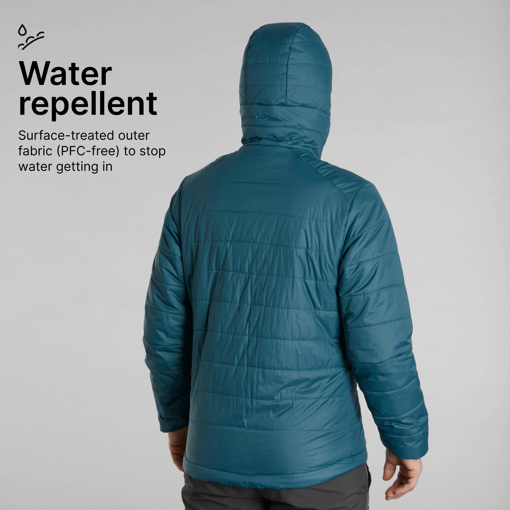 Men Packable Puffer Jacket for Trekking - MT100 -5°C Petrol Blue -  3