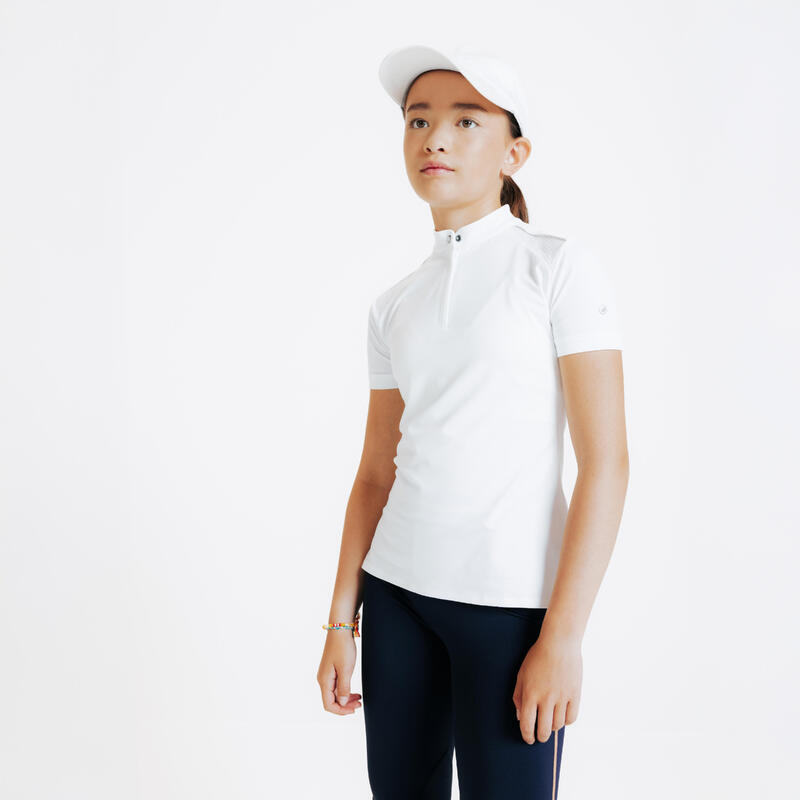Polo de Manga Curta de Concurso de Equitação Menina - 500 Branco PROMOÇÃO      17,90€ 20,00€ -10%    *De 04/06/2025 a 23/06/2025 (excluído)  FOUGANZA Polo de Manga Curta de Concurso de Equitação Menina - 500 Branco  (80)A partir de 2 horas    