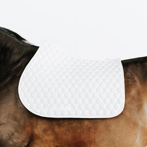 Mantilla Silla Equitación Competición 500 Blanco Caballo/Poni