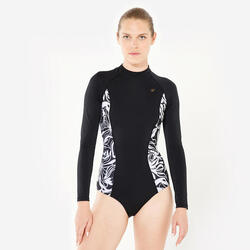 Maillot de bain de surf 1 pièce manches longues fleuri Femme - Dani bleu