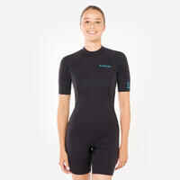 Women’s Surfing Shorty Wetsuit 100 Neoprene 1,5 mm Black