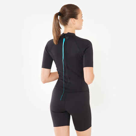 Women’s Surfing Shorty Wetsuit 100 Neoprene 1,5 mm Black