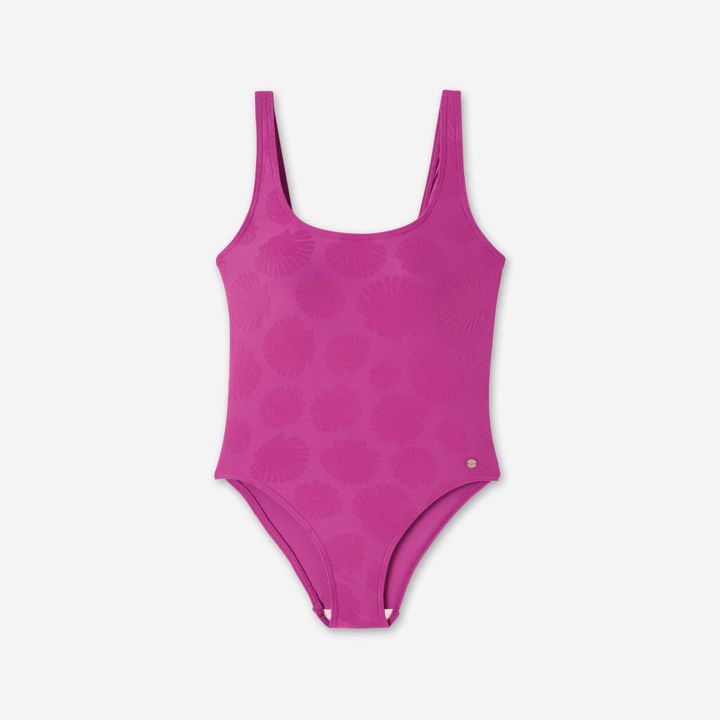 Women’s surfing textured one-piece swimsuit - Aurely purple