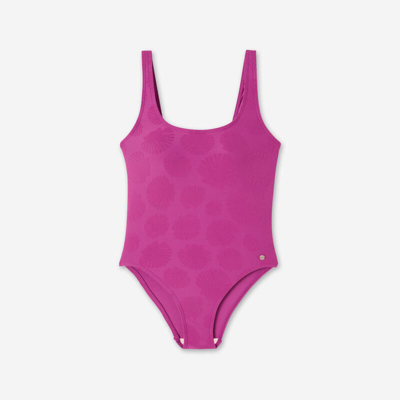 Maillot de bain une pièce texturé surf Femme - Aurely violet
