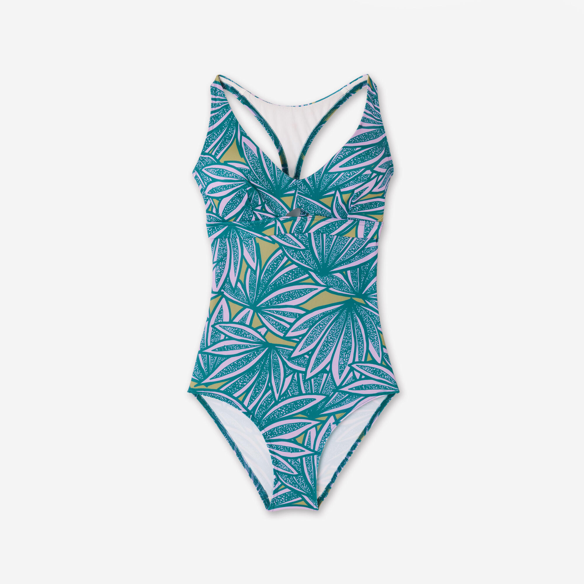 Women’s surfing 1-piece swimsuit - Agatha flow blue and purple