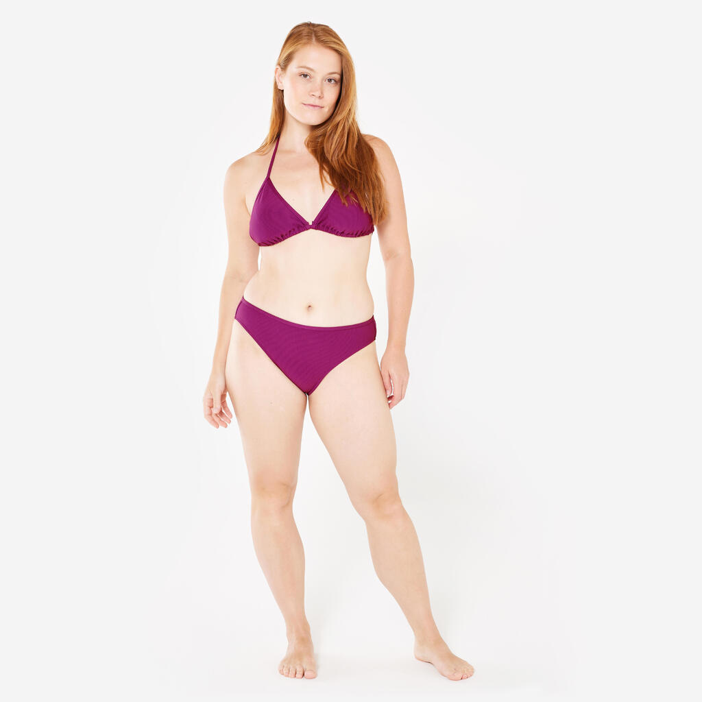 Women’s surfing textured bikini bottoms - Nina purple
