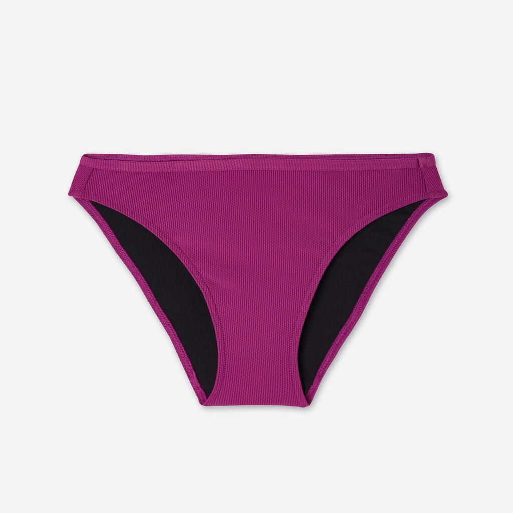 Women’s surfing textured bikini bottoms - Nina purple
