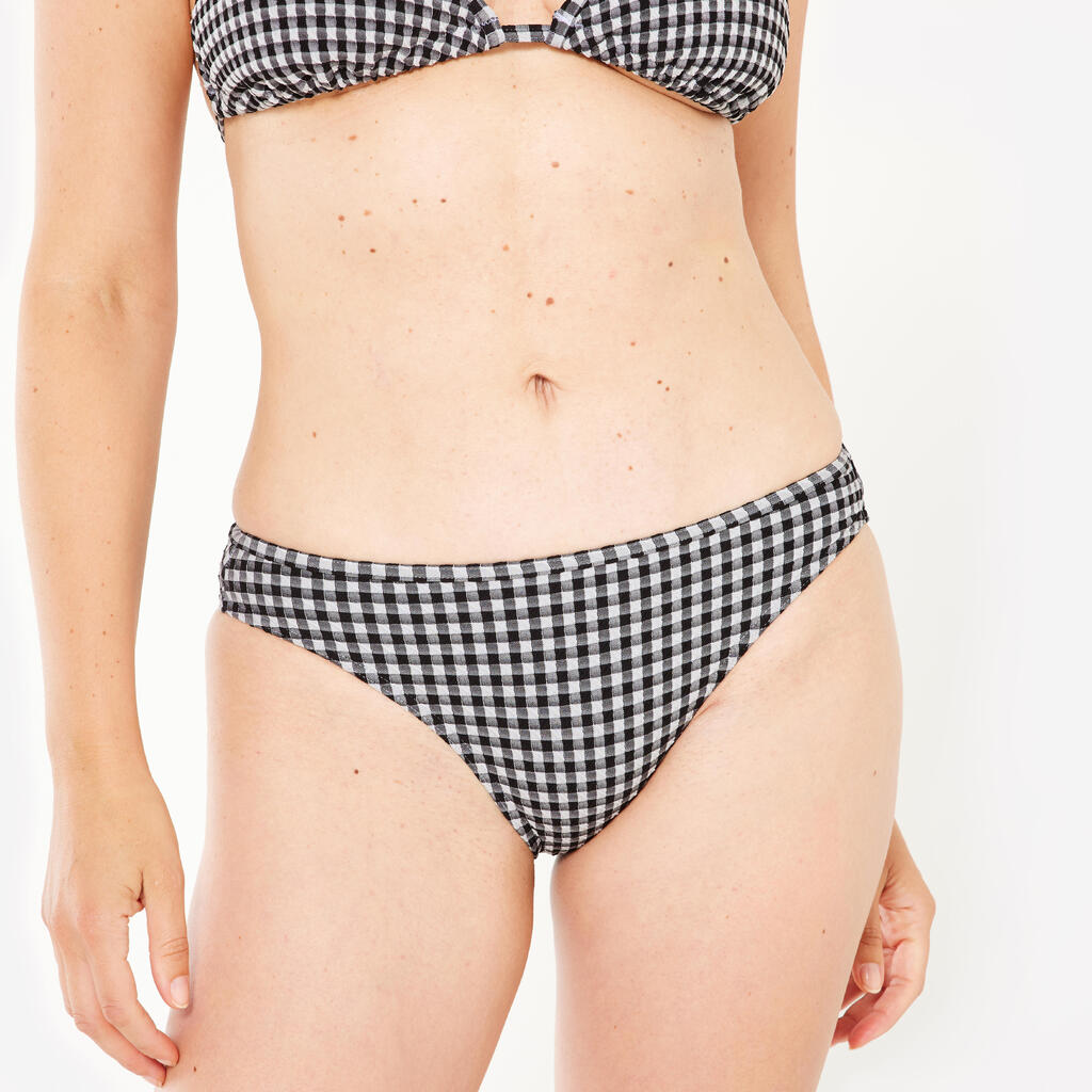 Women's classic textured bikini bottoms - Nina gingham