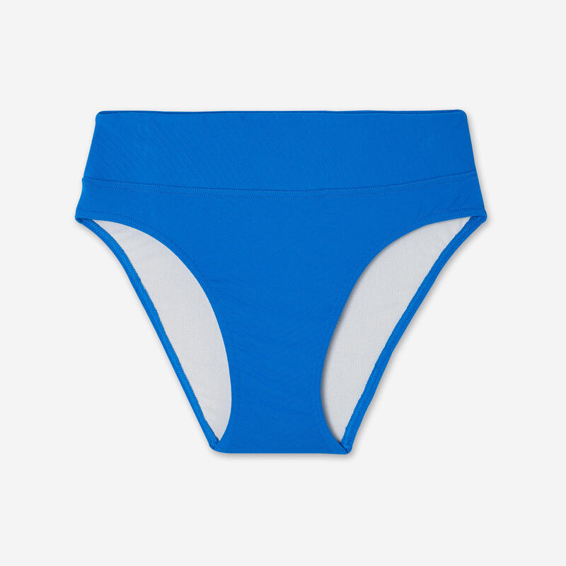 Slip de baie talie înaltă texturat Nora Albastru Damă
