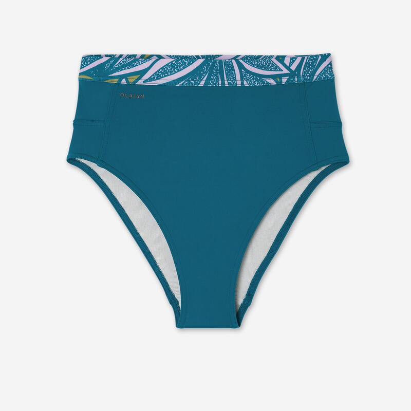 Bas de maillot culotte taille haute surf Femme - Rosa bleu