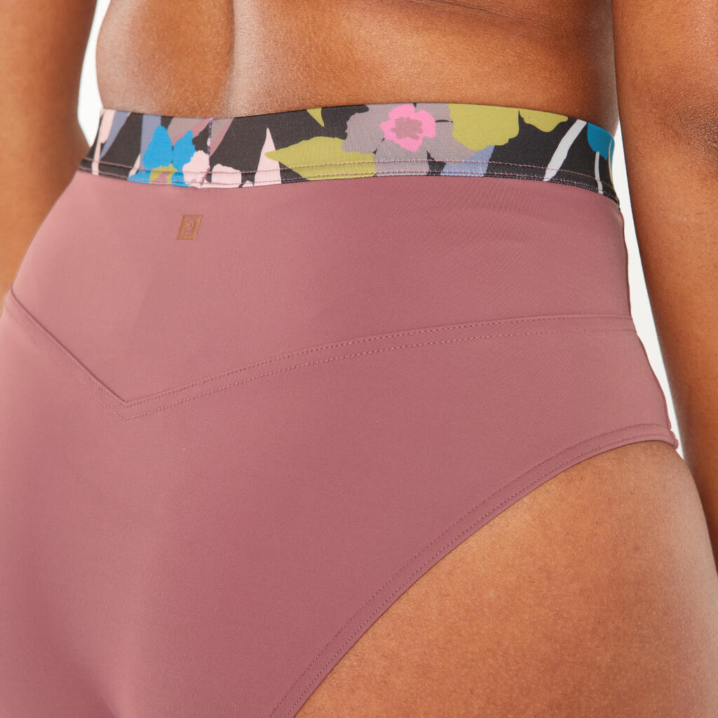 Bas de maillot culotte taille haute surf Femme - Rosa violet