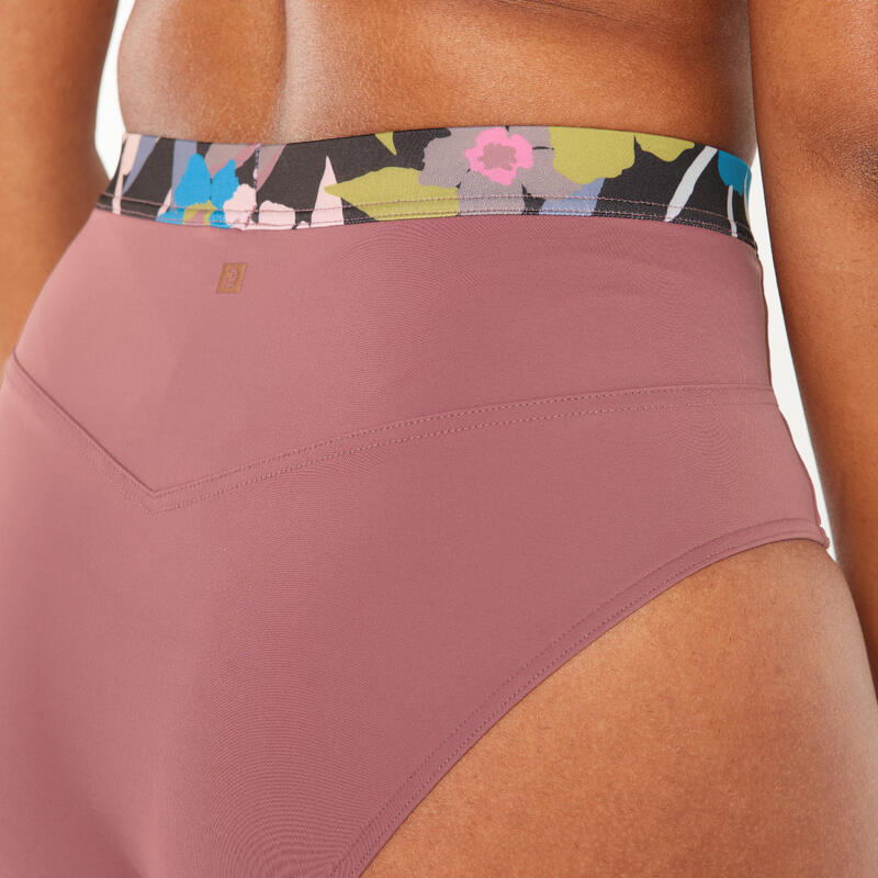 Bas de maillot culotte taille haute surf Femme - Rosa violet