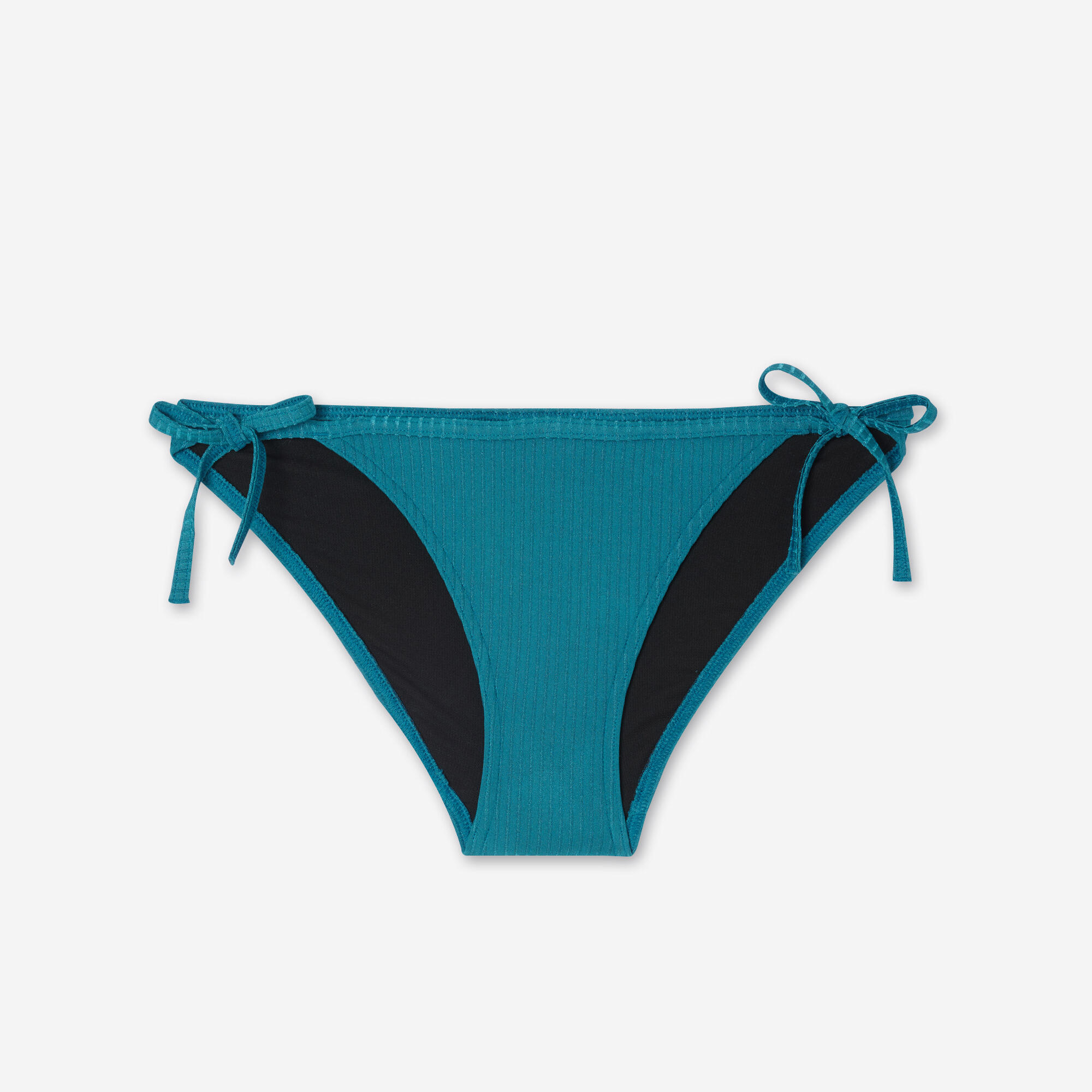 Bikinibroekje surfen dames striksluiting Sofy folk petrolblauw 6/8