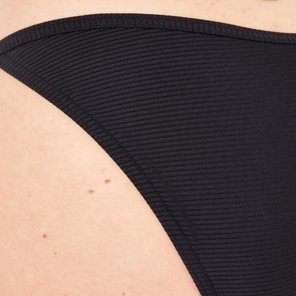 Women’s swimsuit bottoms textured tie-side briefs - SOFY black