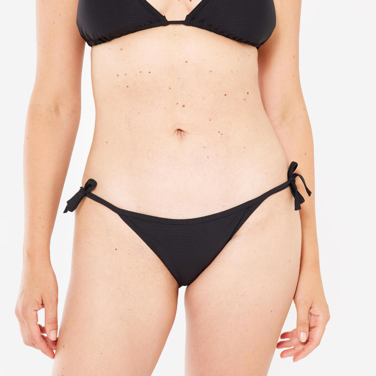 Bas de maillot de bain texturé culotte nouée Femme - SOFY noir