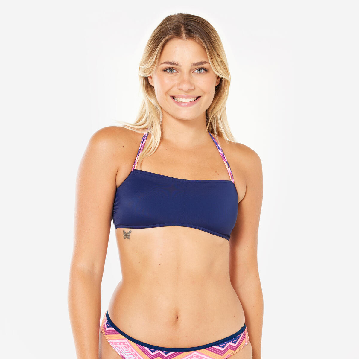 Haut de maillot bandeau surf Femme - Lori bleu