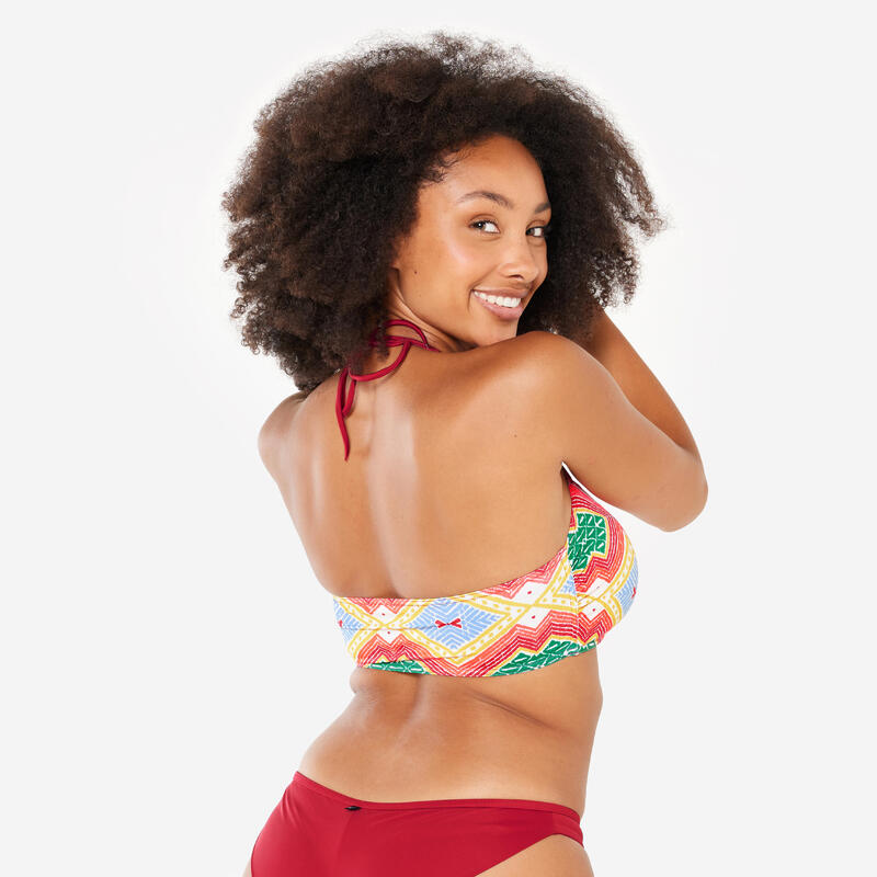 Bustieră de baie tip bandă surf Lori sangria Damă
