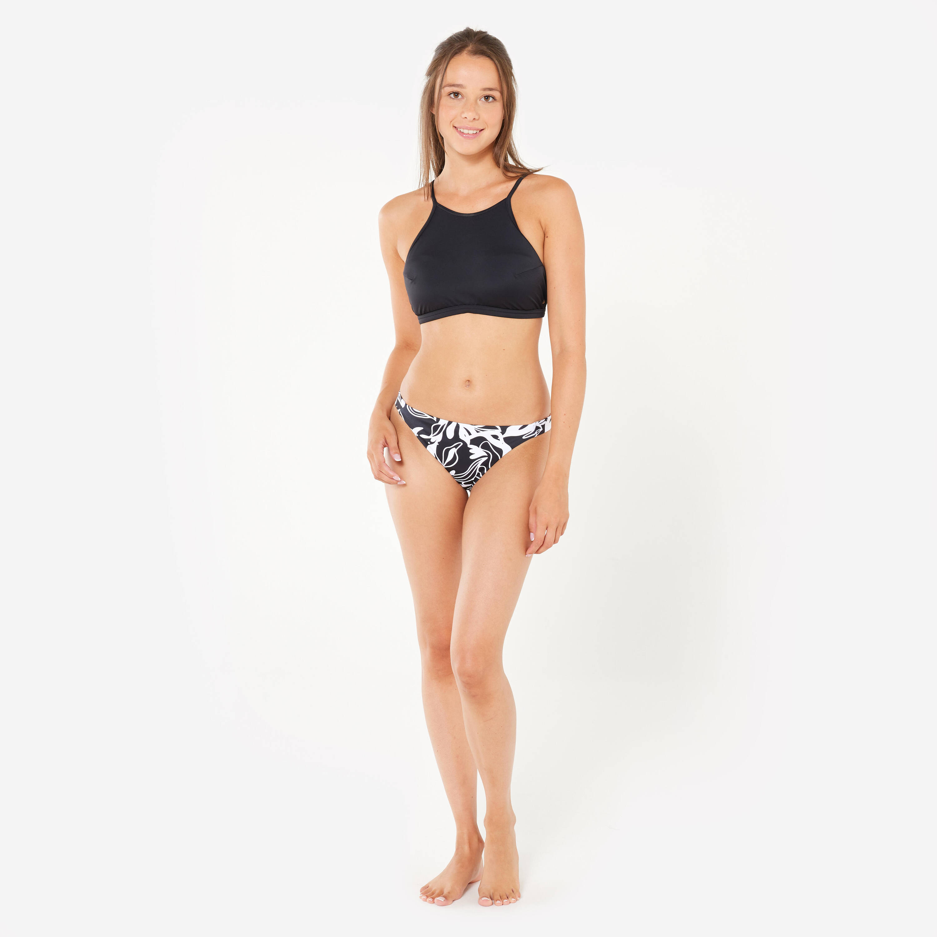 Women Surfing Swimsuit Bikini Top with PADDED CUPS ANDREA - BLACK -  3