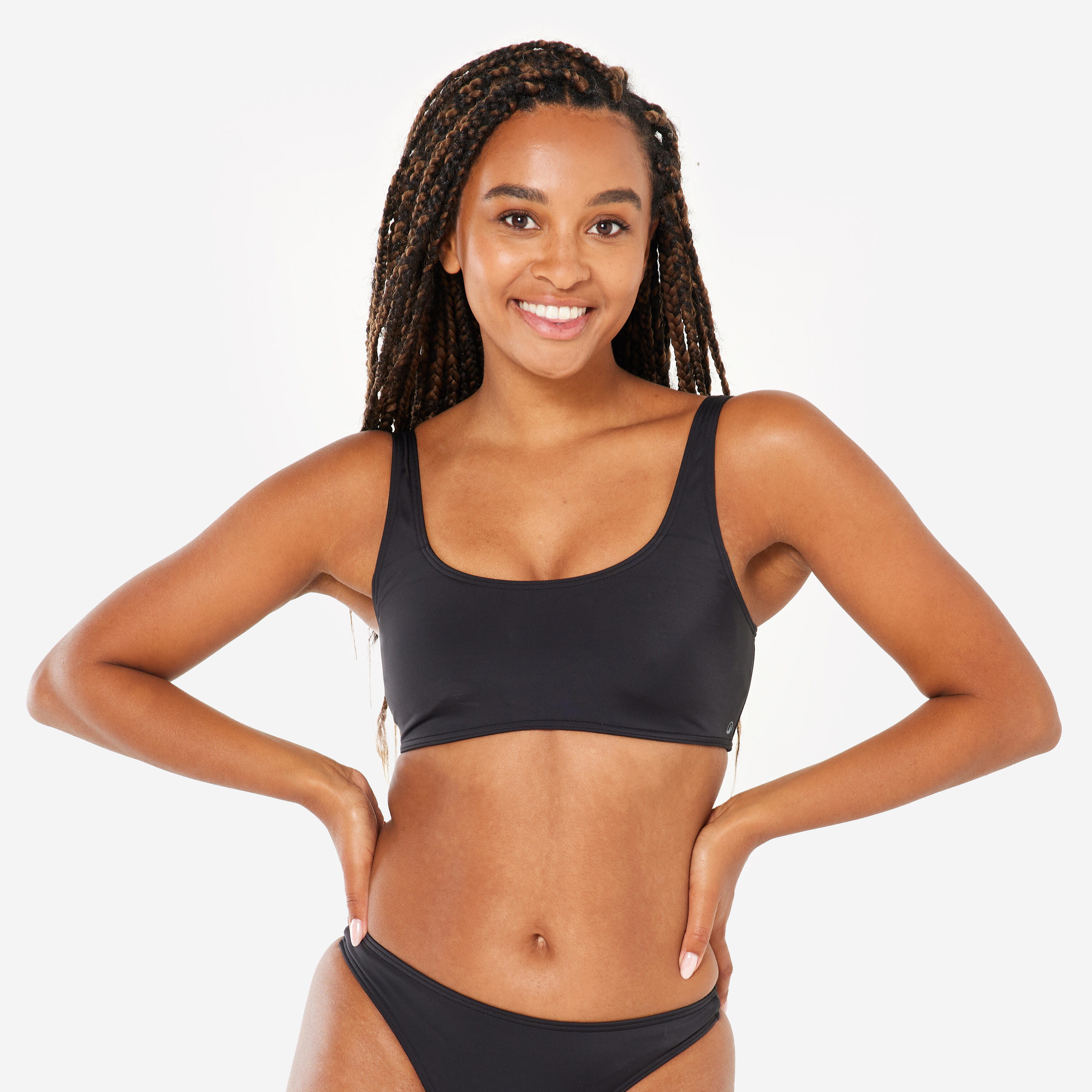 CROP TOP AURELY BLACK WITH REMOVABLE CUPS