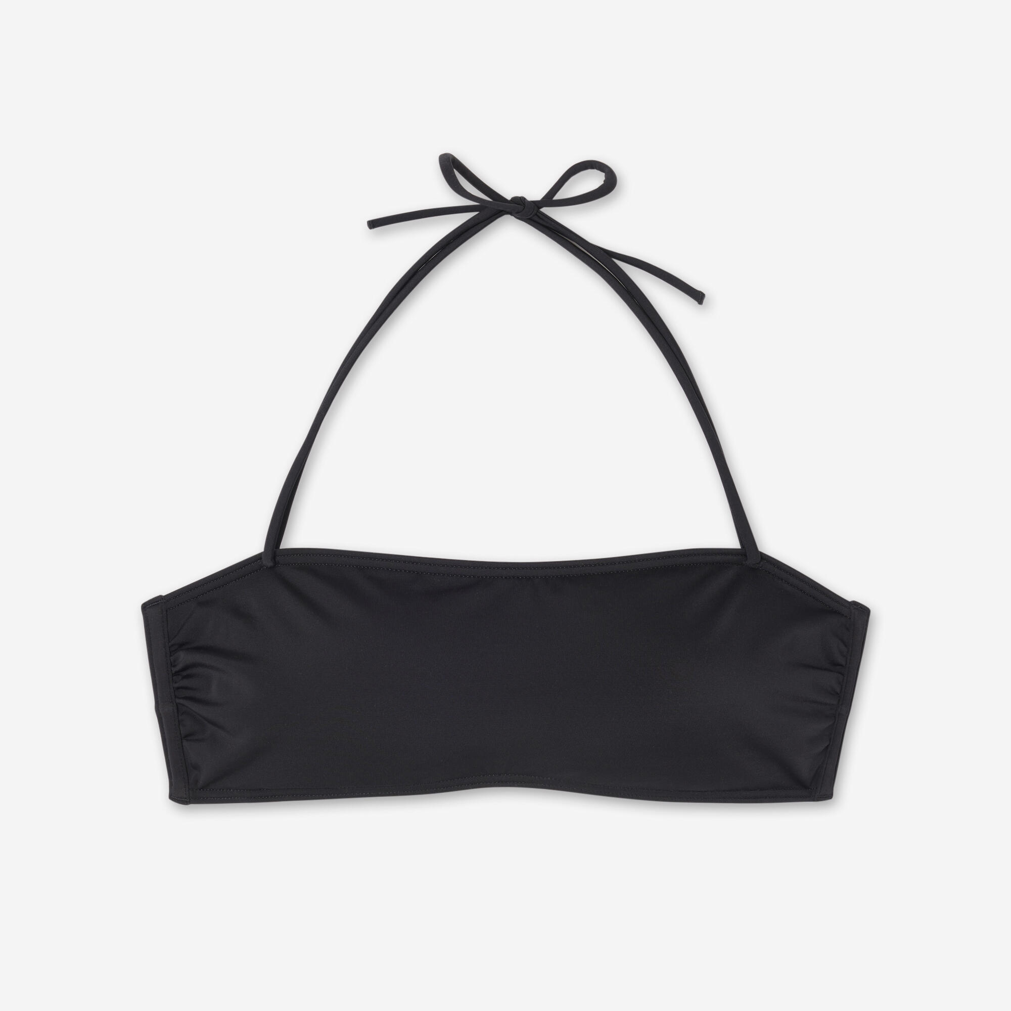 Bikinitop voor surfen Laura zwart bandeau met uitneembare pads 6/7
