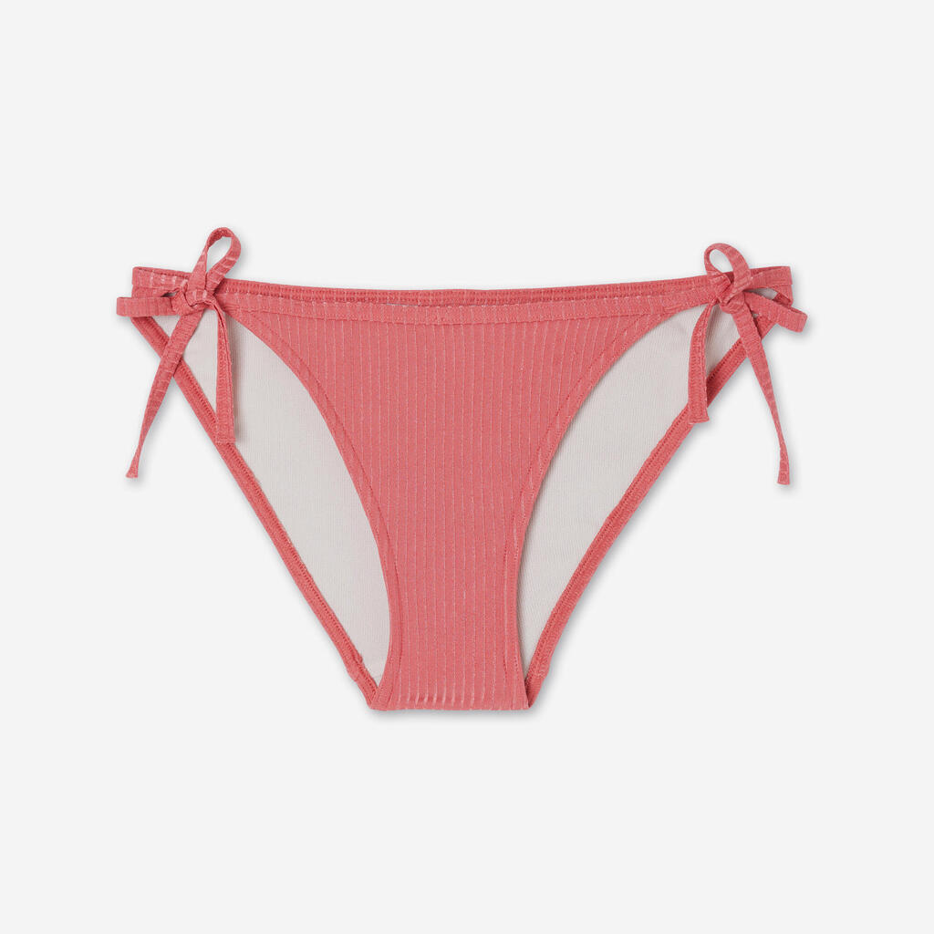Bas de maillot culotte nouée surf texturé Femme - Sofy folk petrol bleue