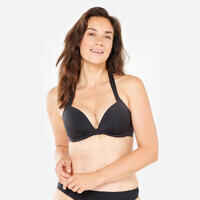 Elena Women's Push-Up Swimsuit Top with Fixed Padded Cups - Black