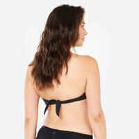 Elena Women's Push-Up Swimsuit Top with Fixed Padded Cups - Black