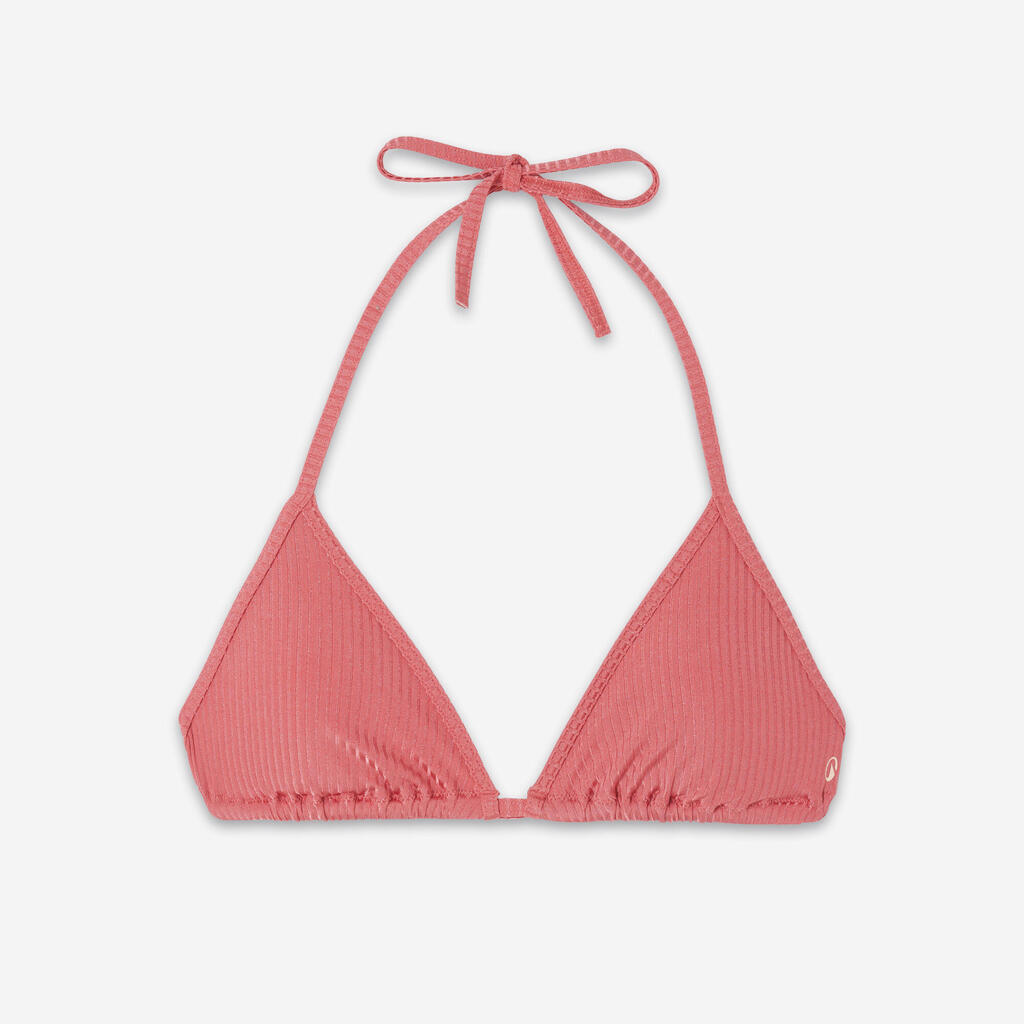 Haut de maillot triangle surf texturé Femme - Mae folk petrol bleu