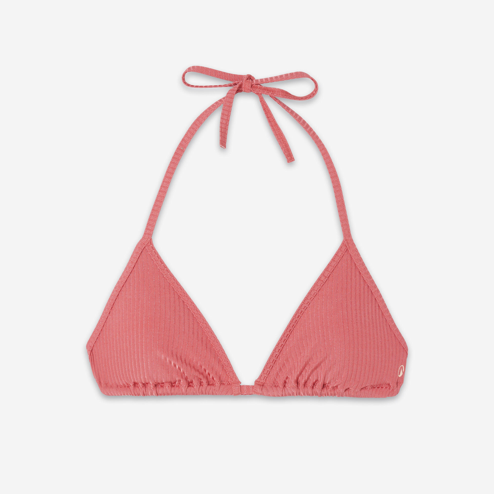 TRIANGELBIKINITOP VOOR DAMES MAE MET SCHUIFCUPS GERIBD ROZE 6/8