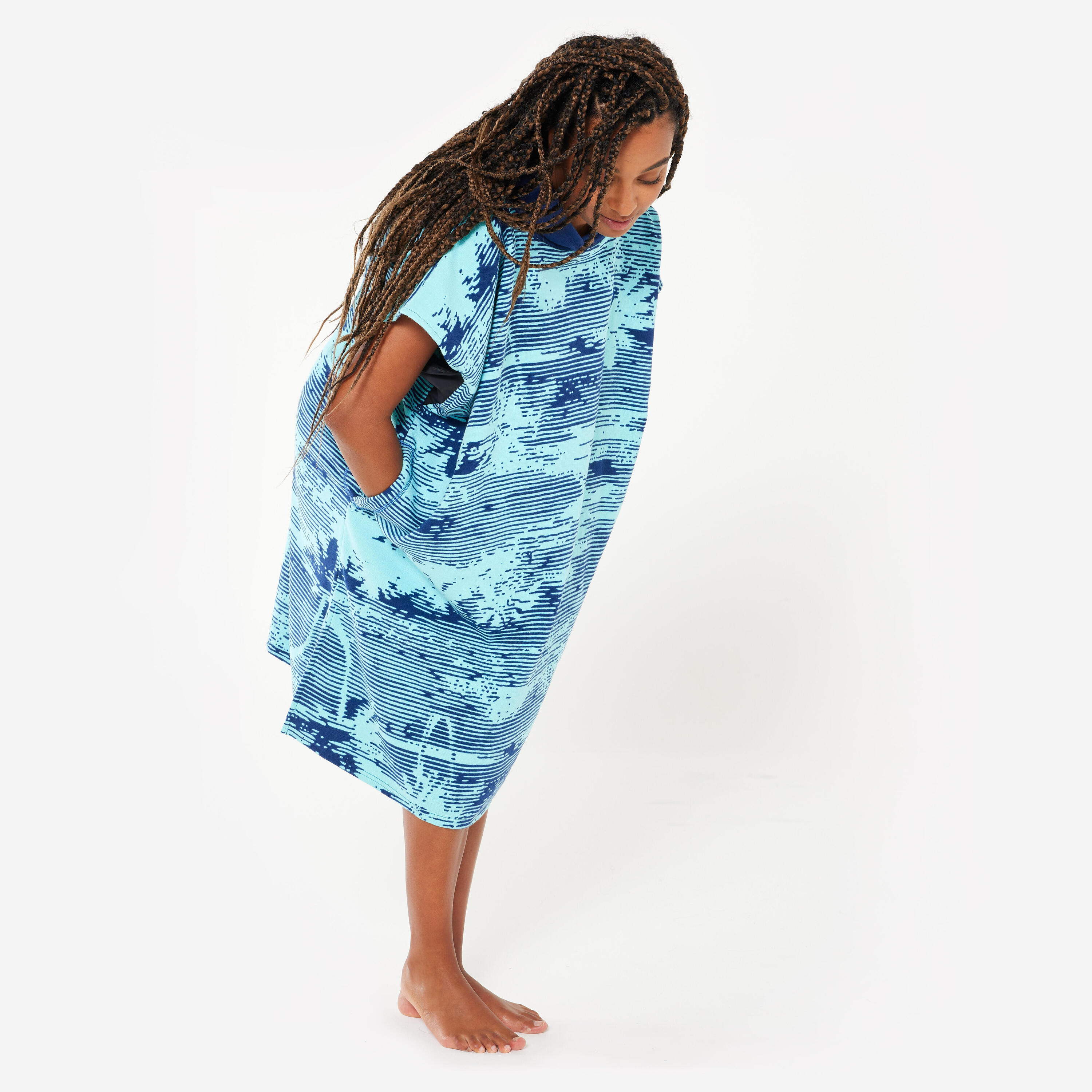 Poncho surf bambini 550 VIEW 135-160 cm azzurro 12/14