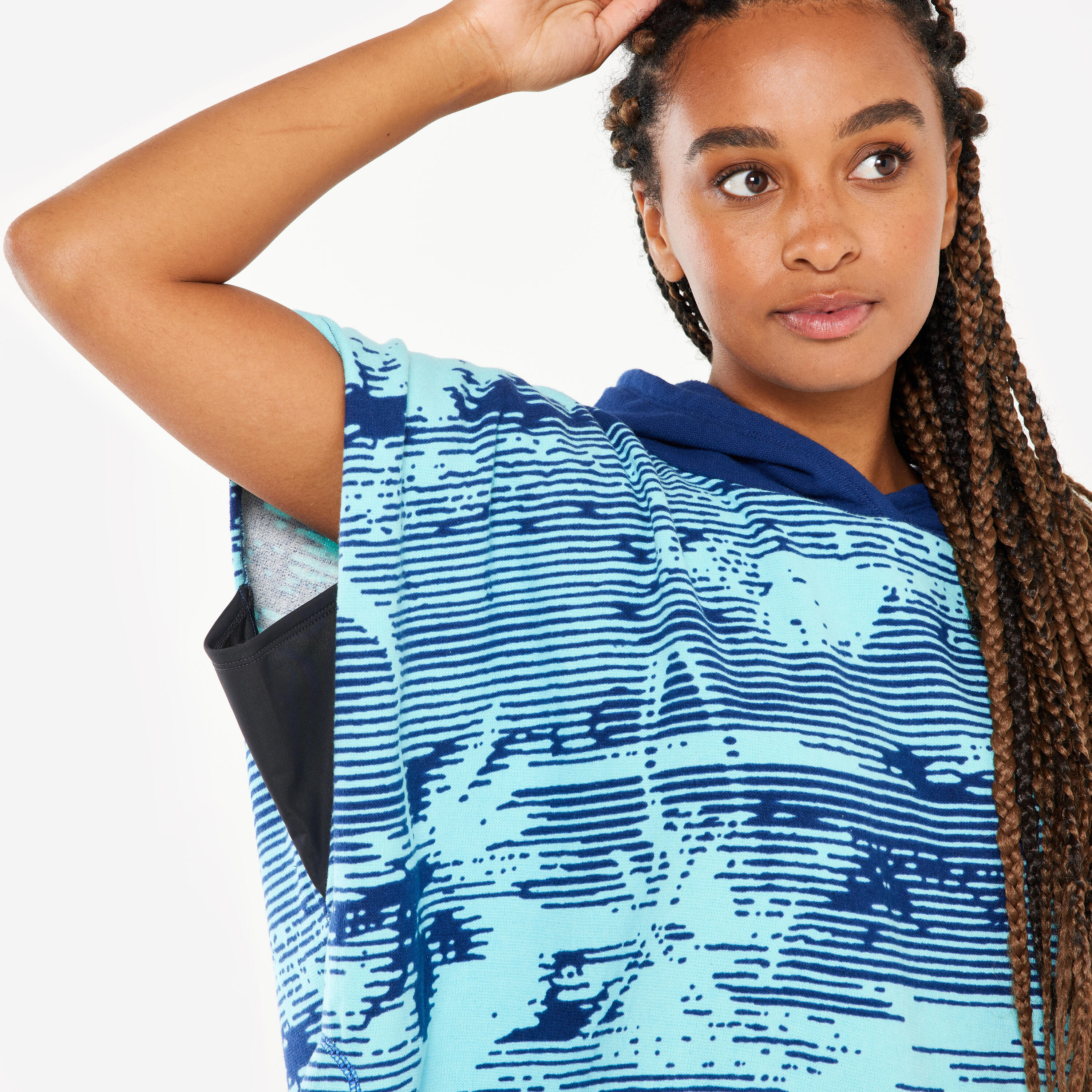 Poncho surf bambini 550 VIEW 135-160 cm azzurro 11/14