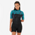 Shorty de surf 500 1,5mm back zip manches courtes Femme  - Mirage Noir