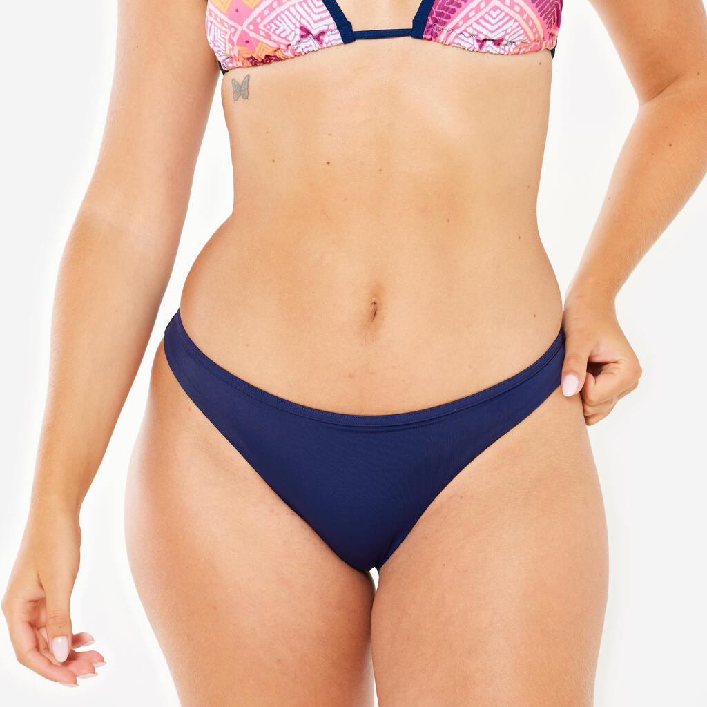 Panty de bikini de surf estilo tanga azul marino texturizado para mujer Lulu