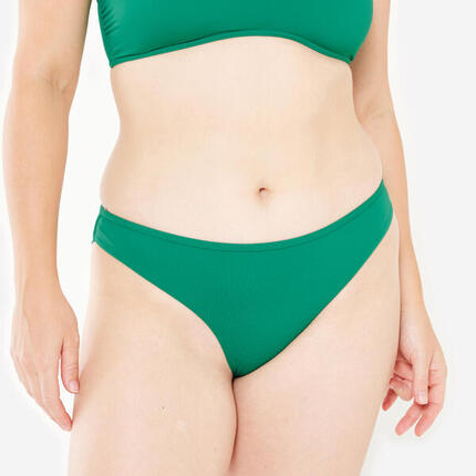 Bas de maillot de bain tanga texturé surf Femme - Lulu vert émeraude
