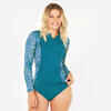 Women’s long sleeve UV-protection t-shirt - 500 flow blue and purple