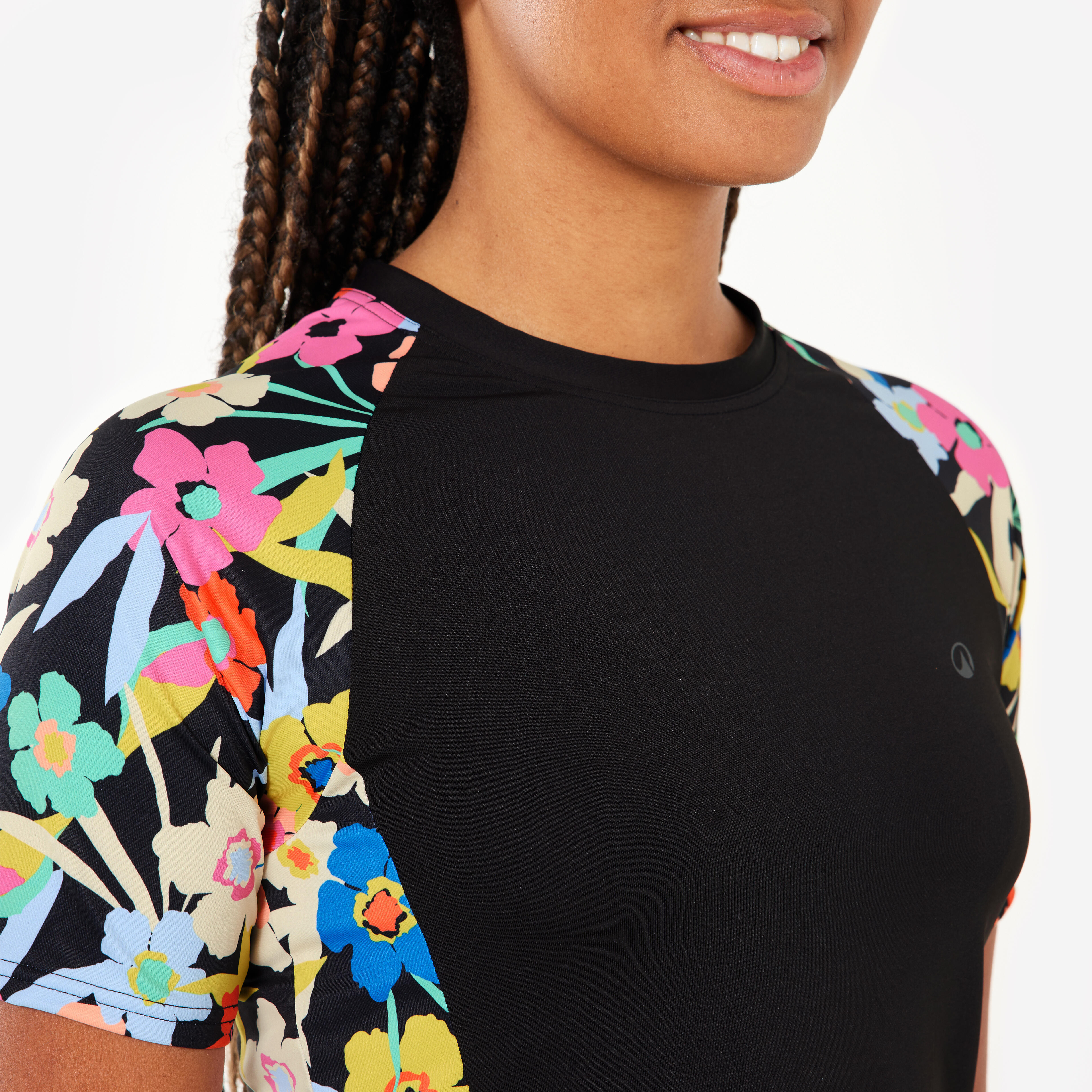Women’s surfing short sleeve UV-protection T-shirt - Kanika black