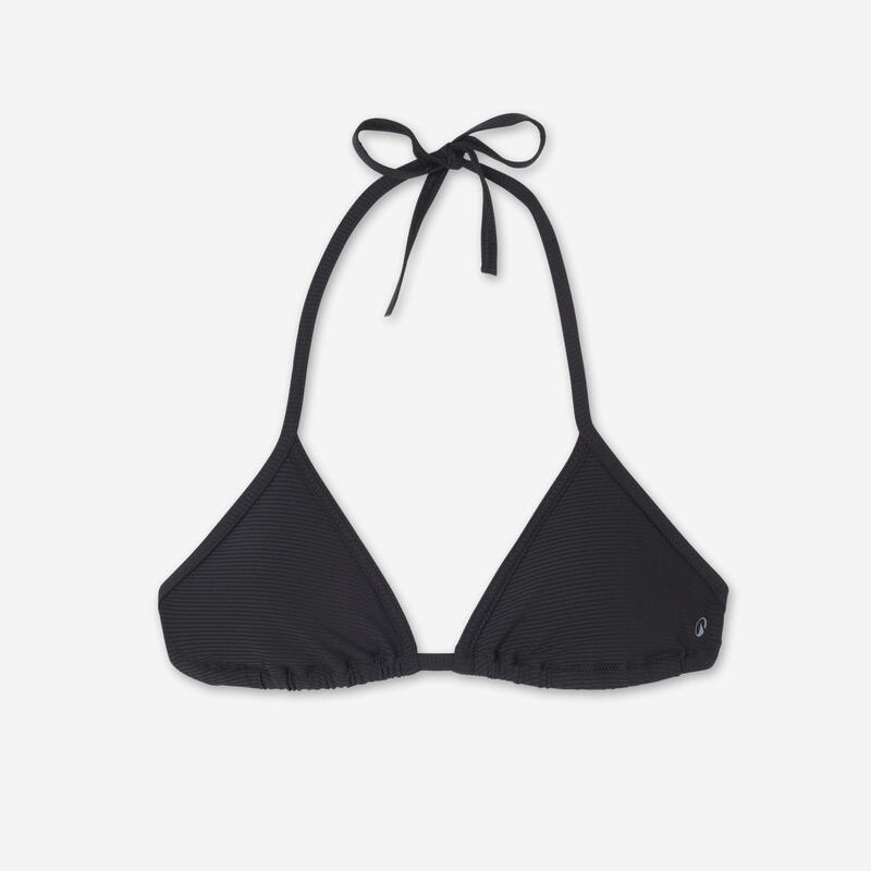 Top de bikini triângulo com textura Mulher - Mae preto 