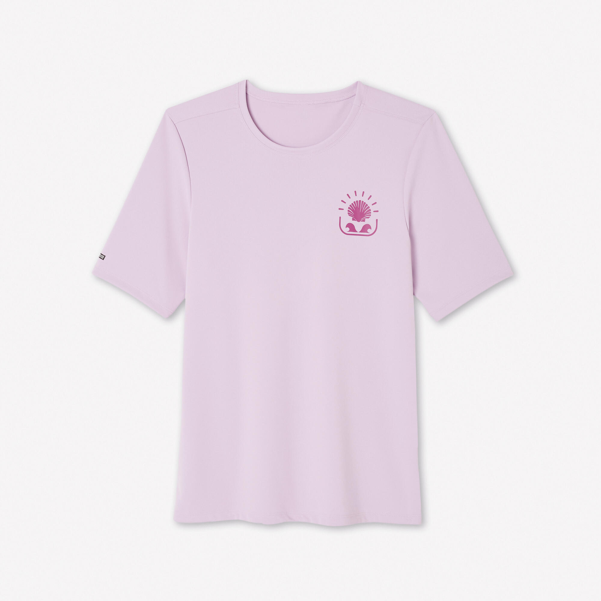 Uv-werend zwemshirt voor surfen dames korte mouwen Malou zachtpaars 6/7