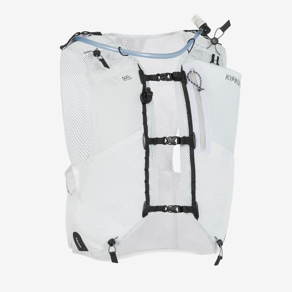 Sac trail running 10l mixte gris vendu avec poche à eau 1L - KIPRUN BAG 900