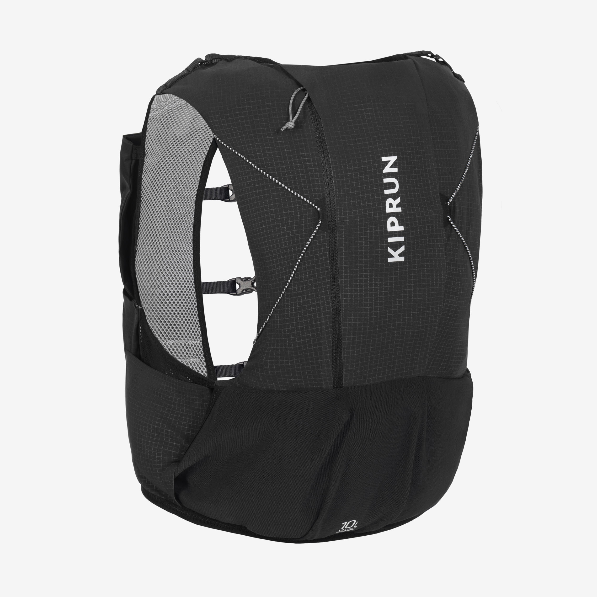 Mochila de trail corrida 10 l unissexo preto - kiprun 900