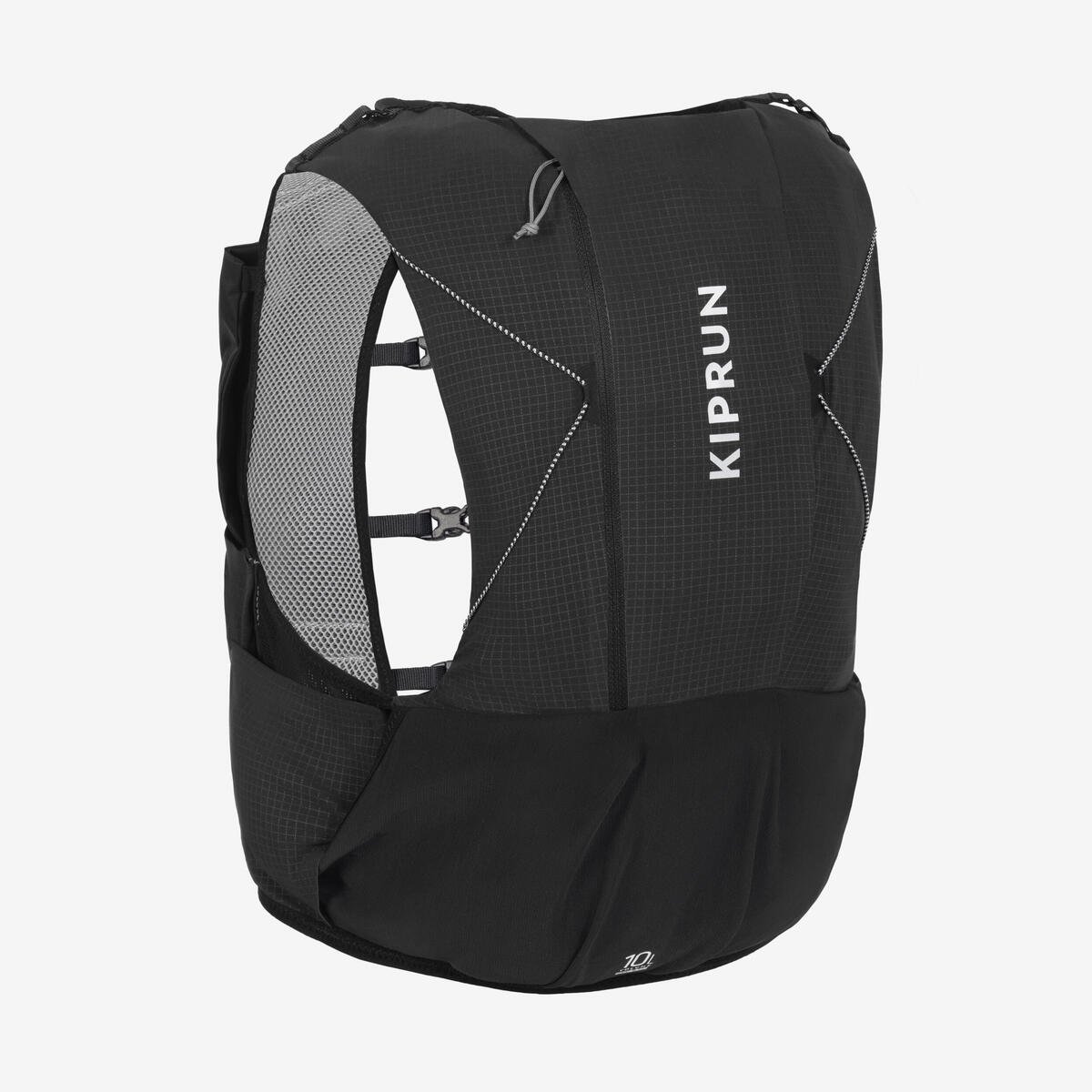 Sac trail running 10l mixte noir vendu avec poche à eau 1L - KIPRUN bag 900