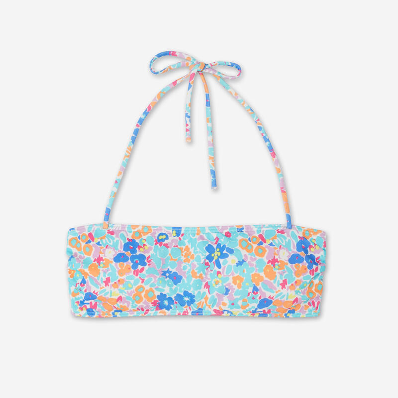 Haut de maillot de bain bandeau surf fleuri Femme - Laura multicolore