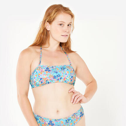 Bikini-Oberteil Damen Bandeau geblümt Laura mehrfarbig