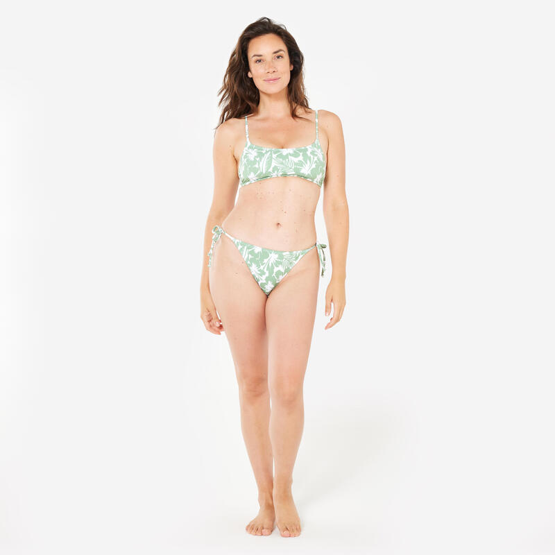 Slip baie cu legături surf Roxy Tie Side Flower Kaki Damă