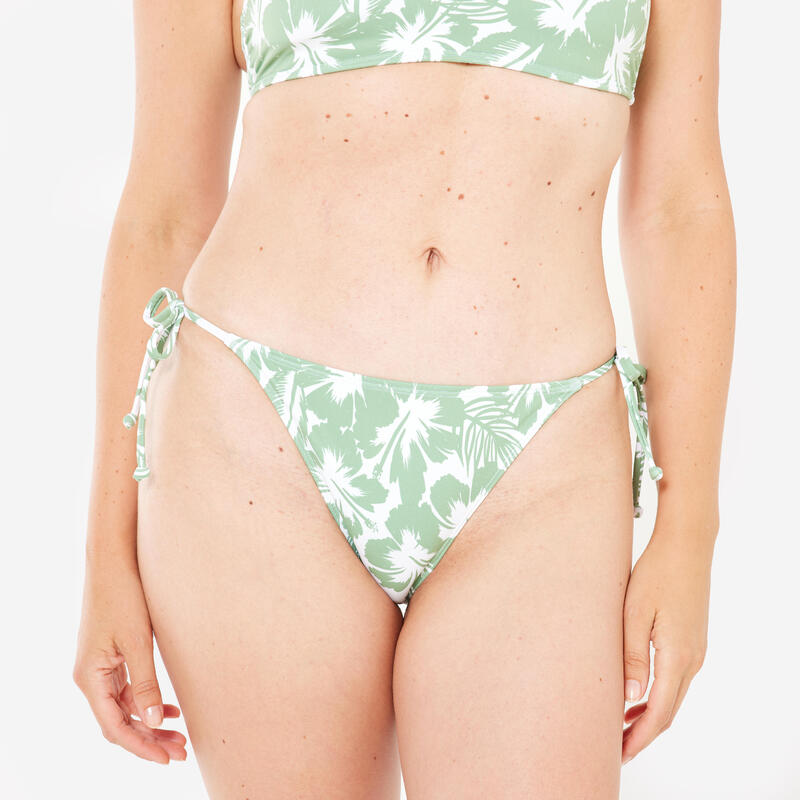 Bas de maillot de bain noué surf Femme - Roxy Tie Side Flower kaki