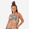 Women’s surfing floral bikini crop top - Andrea multicoloured