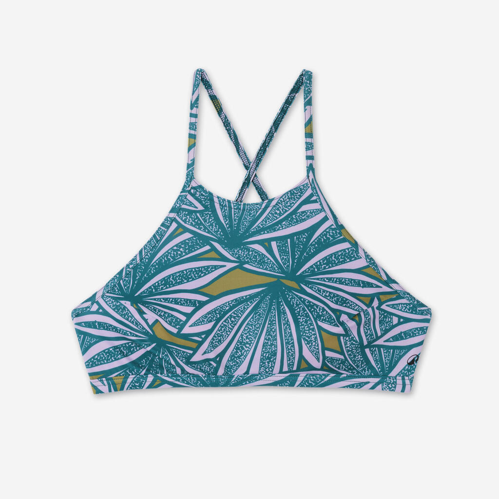 Haut de maillot surf brassière Femme - Andrea bleu et violet